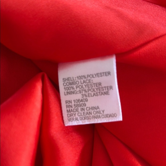 Gianni Bini Bright Red Floral Pleated Lace Trim Cami Dress 0082 - Picture 10 of 10